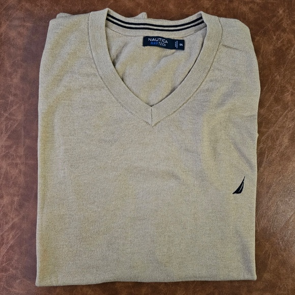 Nautica Men’s Navtech V-Neck Sweater, Tan, 6XL - Picture 8 of 8
